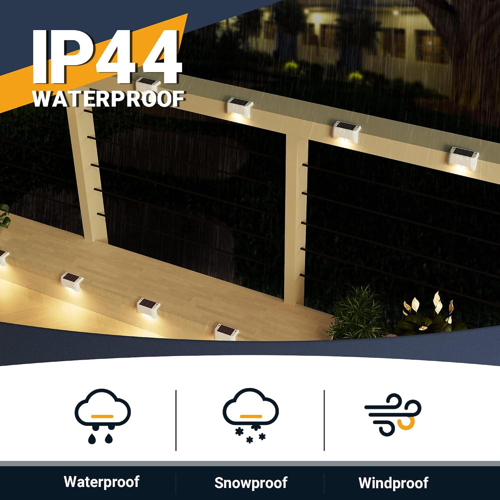 SOLPEX Solar Fence Lights Outdoor 16 Pack, Waterproof Led, Warm White