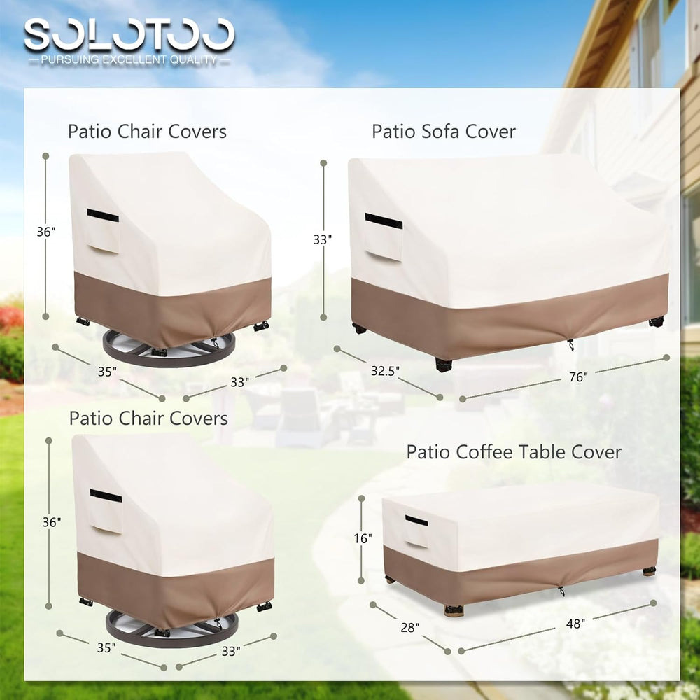 Patio Furniture Covers Waterproof 4 Piece, Large