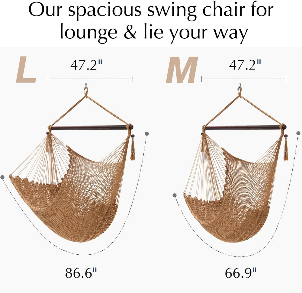 Large Caribbean Hammock Chair, XL Hanging Swing Tree Chair