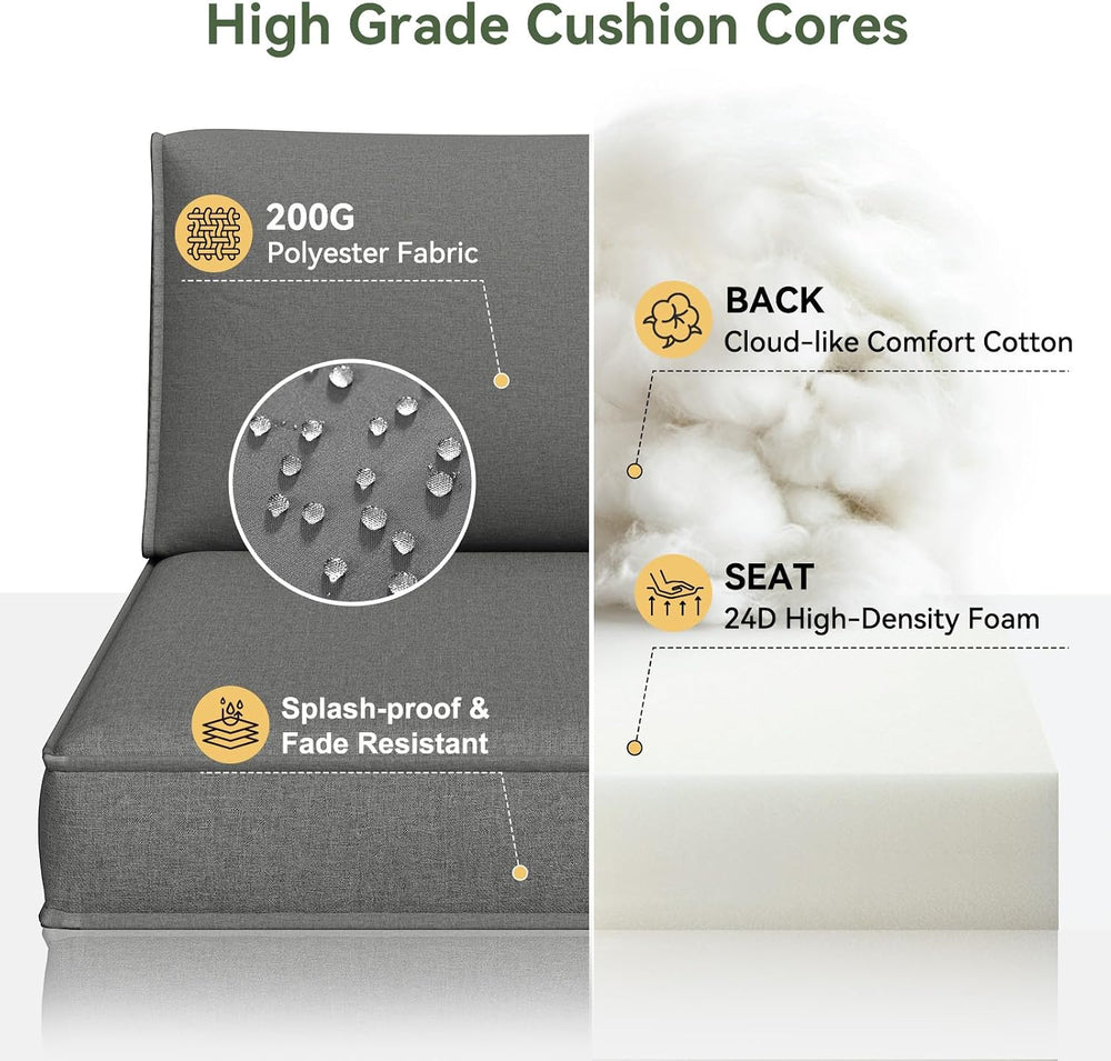 Aoxun Outdoor Replacement Cushions for Patio Furniture, Waterproof Sofa Cushi...