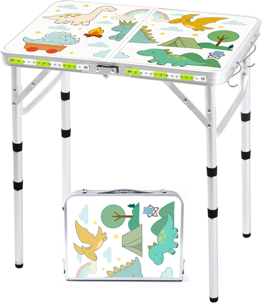 Yriuat Folding Camping Table 2ft Portable Picnic Table, Jurassic Camp