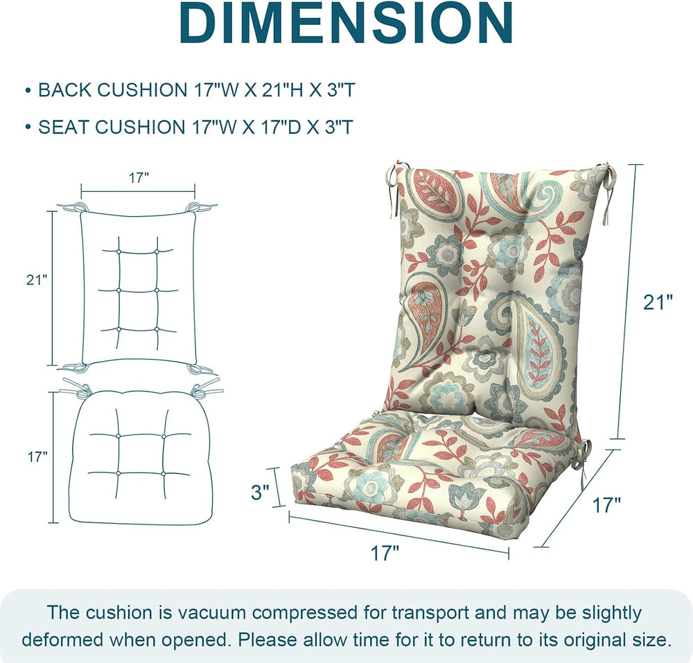 DYTXIII Set of 2 Rocking Chair Cushions for Outdoor/Indoor Use,Water Resistan...