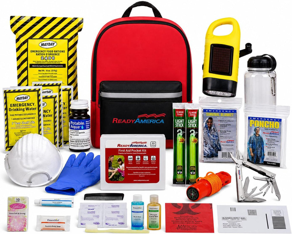Ready America 72 Hour Deluxe Emergency Kit, 1-Person 3-Day Backpack, First Ai...
