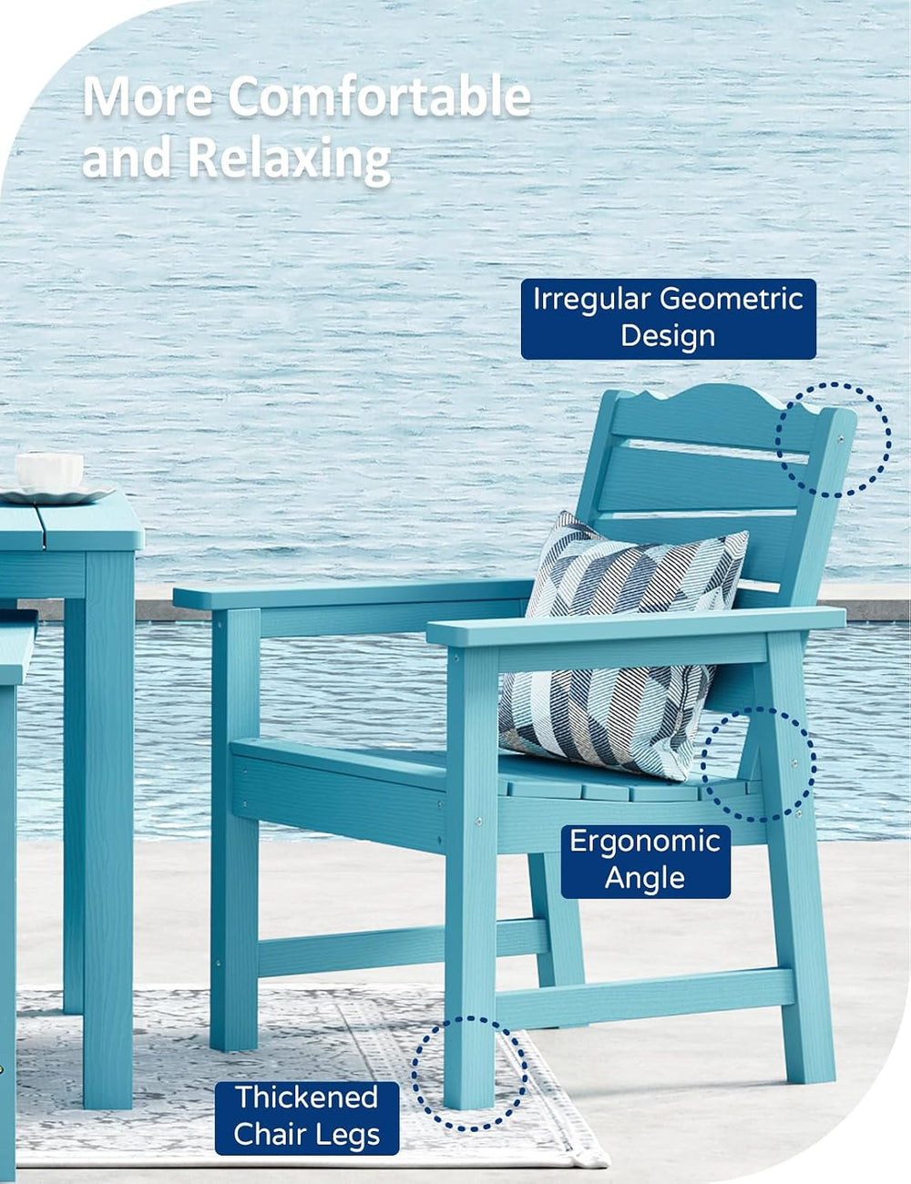 Patio Chairs Set, 3 Pieces Weatherproof HIPS Outdoor Furniture, Patio Chairs ...