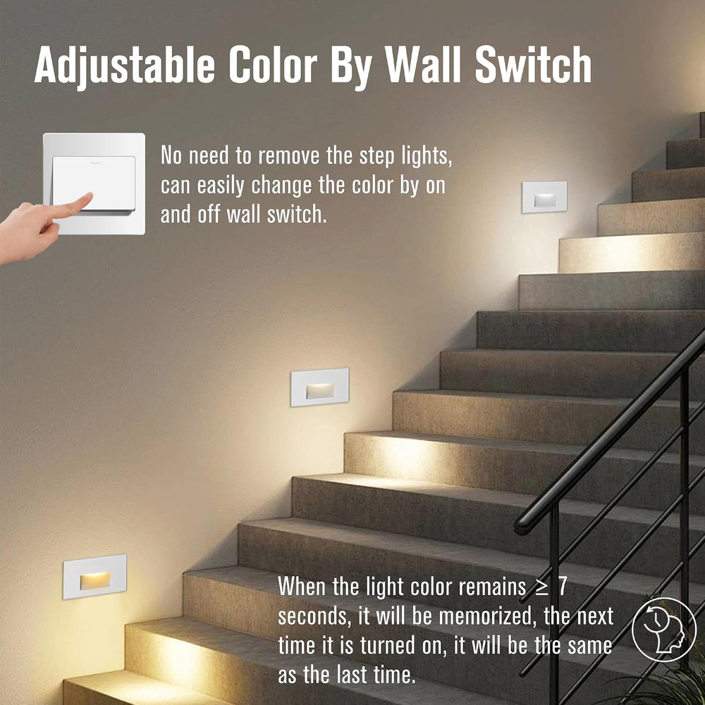 LED Step Light Outdoor Indoor Stair Lights 12V Low Voltage 3000K/4000K/5000K ...