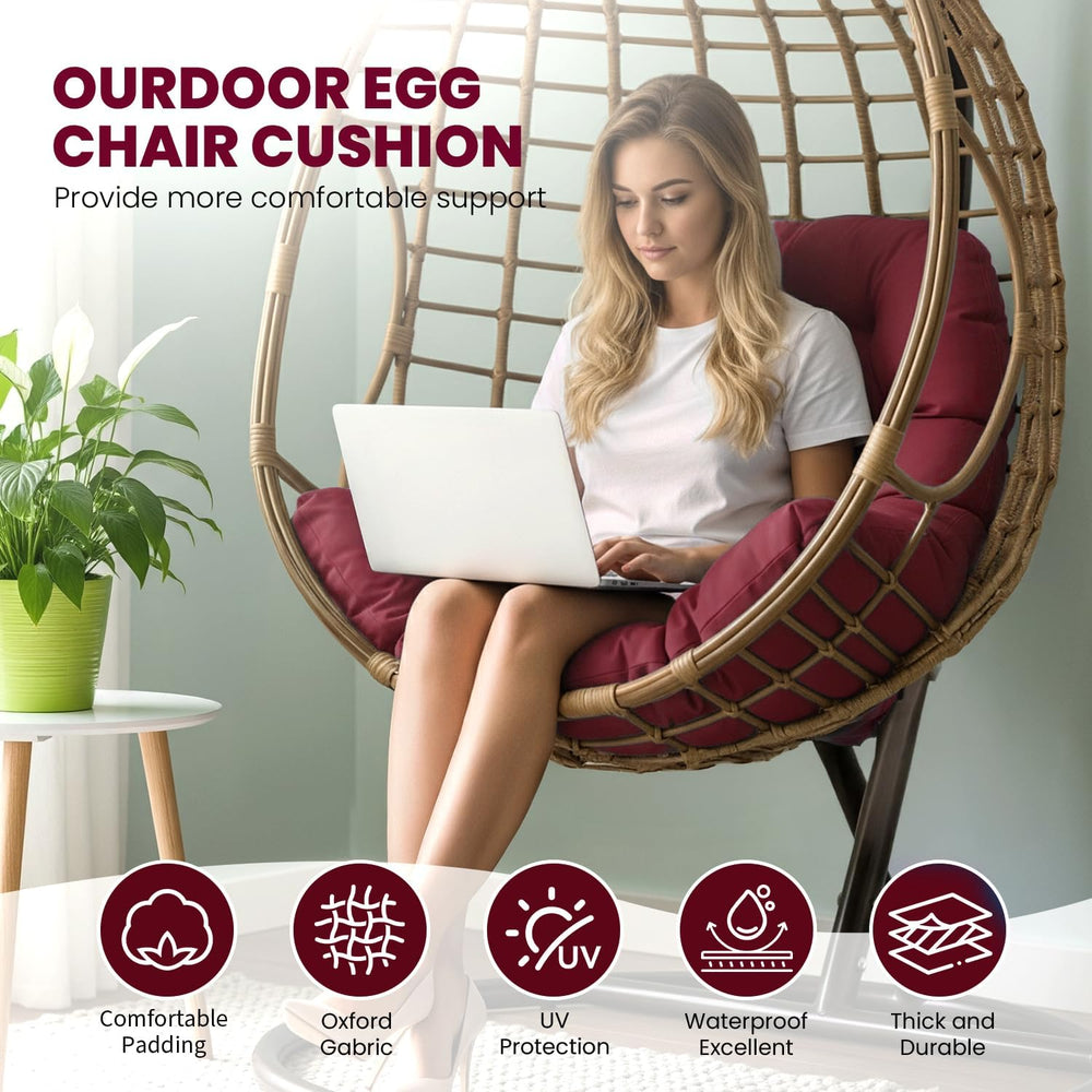 Egg Chair Cushion Replacement Outdoor Hanging Chair Cushion for Patio Furitur...