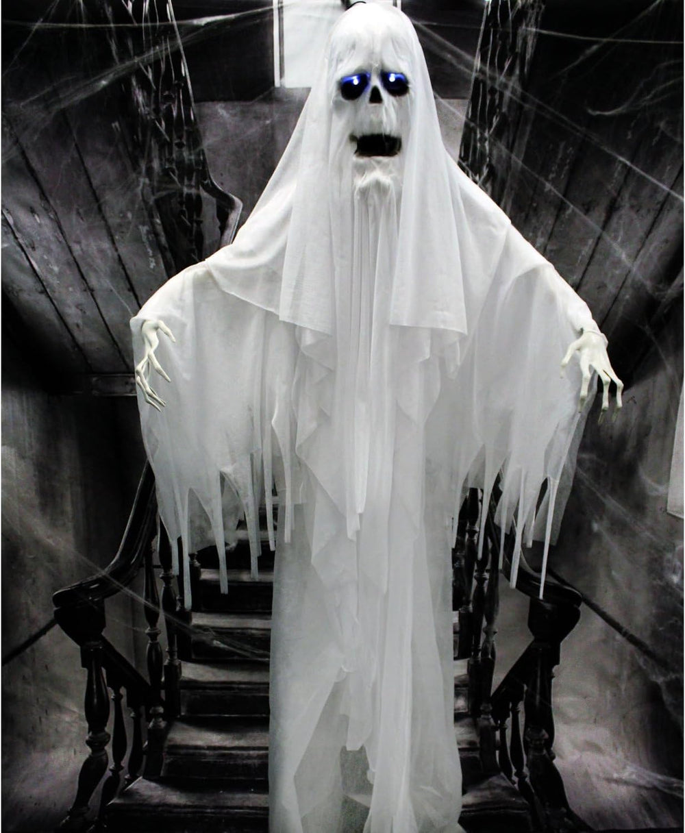 Haunted Hill Farm 6.0-Ft. Life-Size Talking Ghost Halloween Animatronic