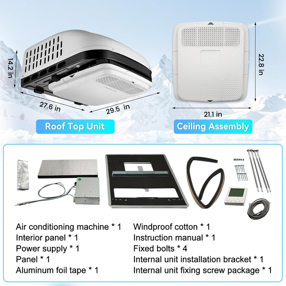 115v Air Conditioner 15000BTU Rooftop RV Air Conditioner, Hating and Cooling ...