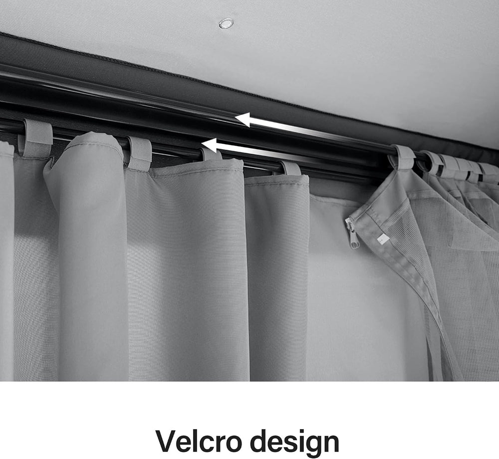 LAUSAINT HOME Gazebo Replacement Privacy Curtains 10'x13' with Zipper...