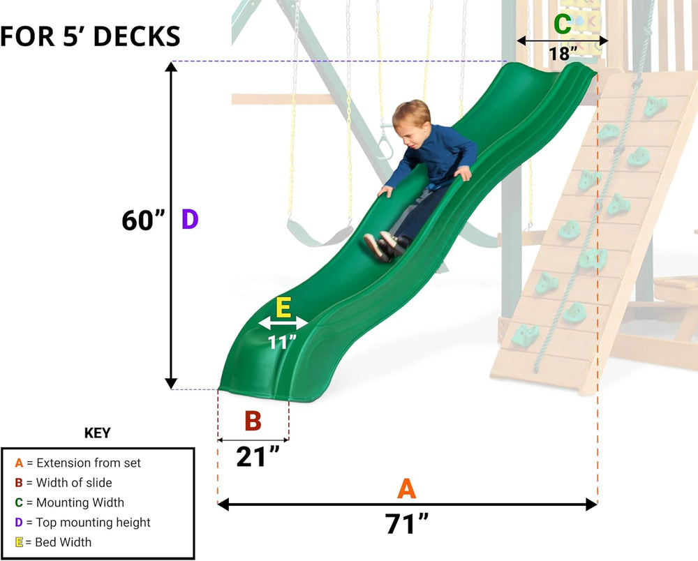 Swing-N-Slide Ws 5032 Olympus Wave Slide 2Piece Plastic Slide for 5' Deck...