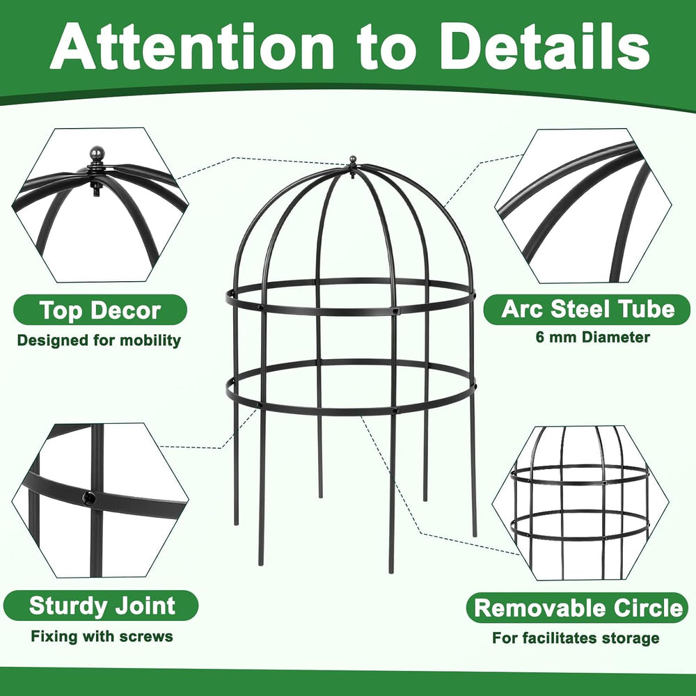 2 Pcs Jardin Bird Cage Plant Support 24" H Large Sturdy Grow-Through Flo...
