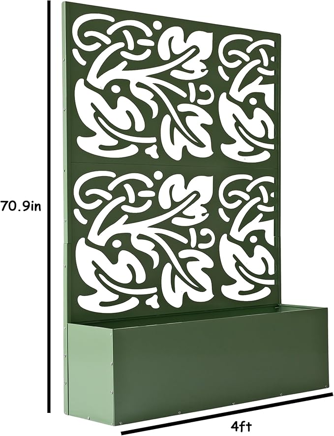 Oakland Living 6 ft. X 4 ft. Green Freestanding Metal Privacy Screen Room Div...