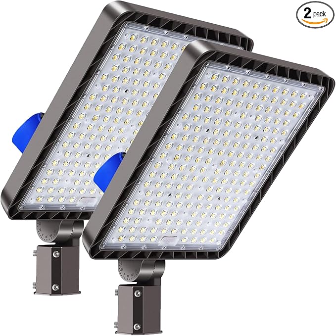Juyace 480W LED Parking Lot Light 2 Pack, Slip Fitter Mount Outdoor Street Li...