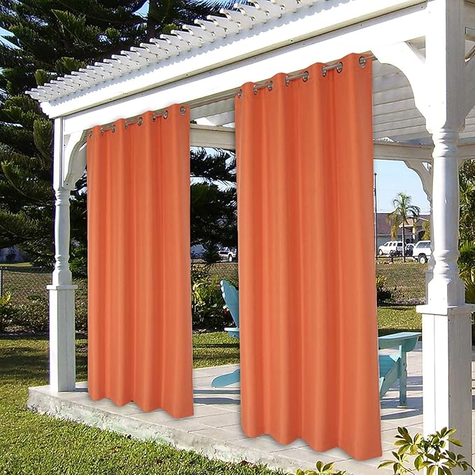 BONZER Waterproof Indoor/Outdoor Curtains for Patio Thick Privacy Grommet Cur...