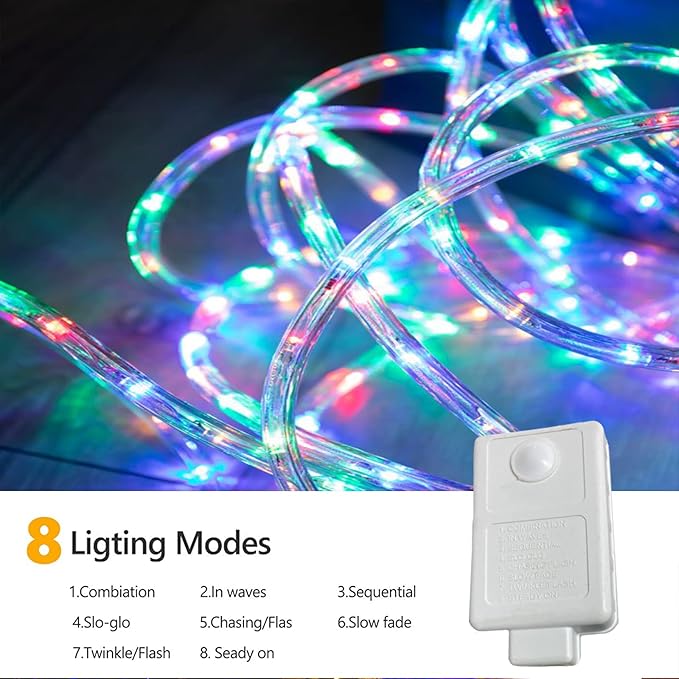 100ft LED Rope Lights Outdoor, 720 LED Connectable and Flexible Tube Lights w...