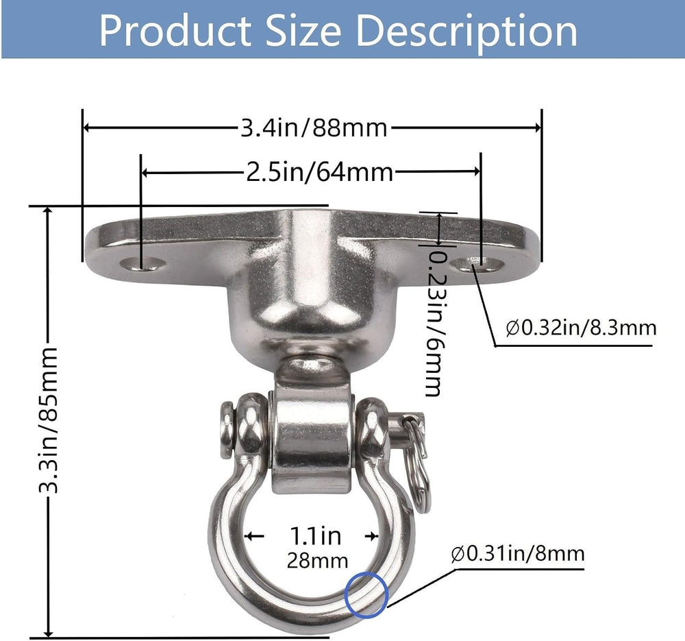 2 Antirust Swing Hanger Heavy Duty 360°+180°Rotation 1500LB Capacity Wood Pla...