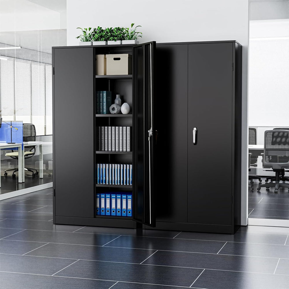 Crownland 72" Metal Storage Cabinet, Lockable Garage Storage Cabinets, H...