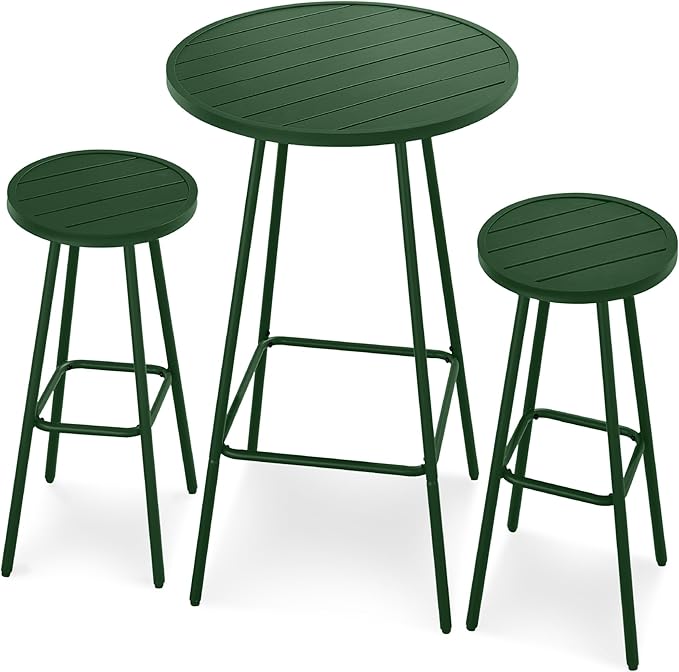 Best Choice Products 3-Piece Patio Dining Set, Bar Height, Outdoor Bistro Set...