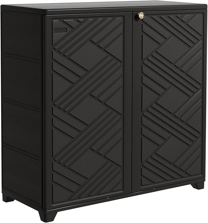 Outdoor/Indoor Storage Box,Resin and Plastic Storage Cabinet Waterproof,Outdo...