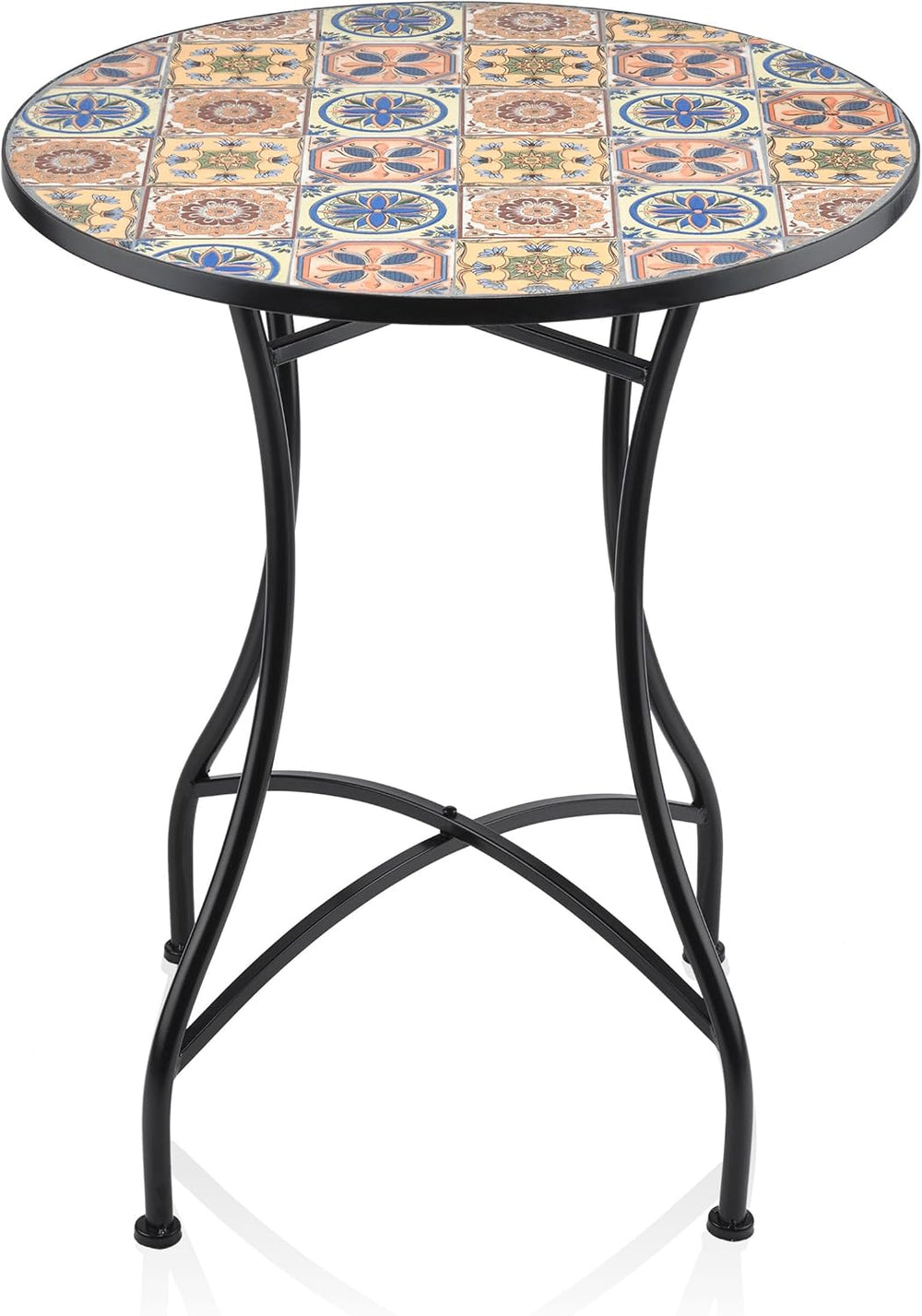 Alpine Corporation Indoor/Outdoor Mediterranean Tile Design Set Table and Cha...