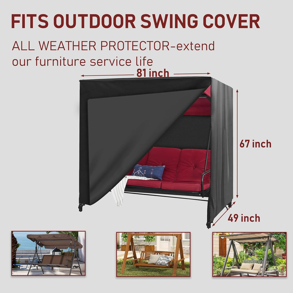 Outdoor Swing Cover Triple Seater Hammock Cover for Porch Swing Canopy Glider...