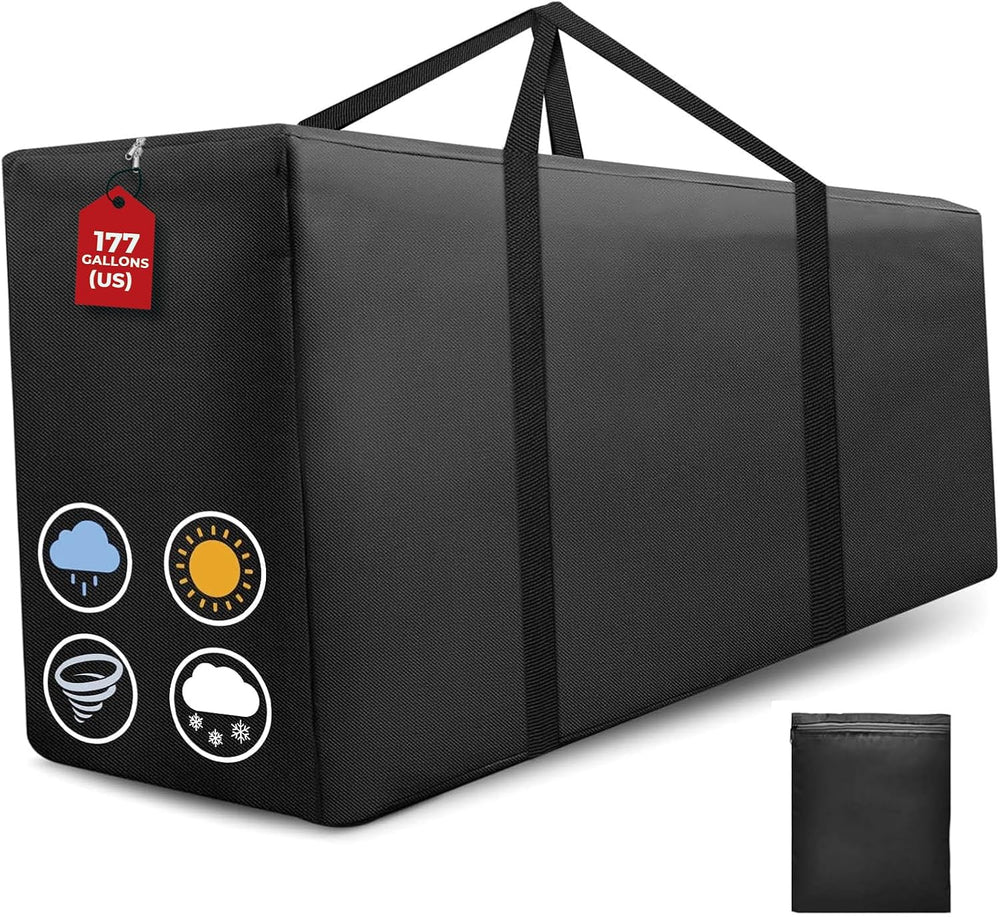 177 Gallon Extra Large Waterproof Patio Cushion Storage Bag, 68x30x20 Inch