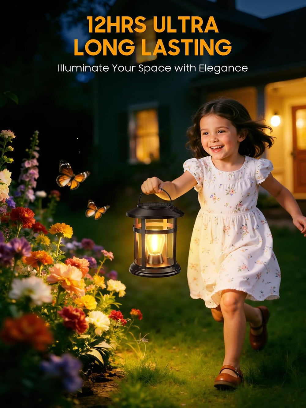 Solar Lantern Outdoor Waterproof, 2 Pack Bright Hanging Solar Lights for Outs...