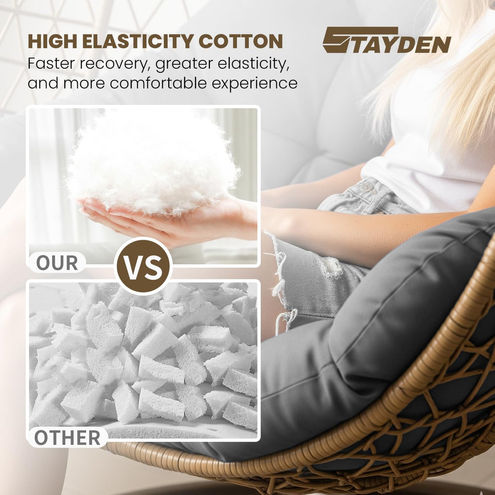 Egg Chair Cushion Replacement Outdoor Hanging Chair Cushion for Patio Furitur...