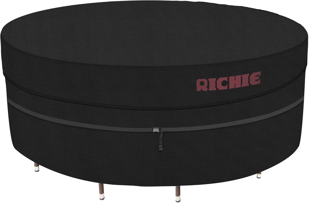 RICHIE Waterproof Round Patio Furniture Covers - 600D UV Resistant & Anti...