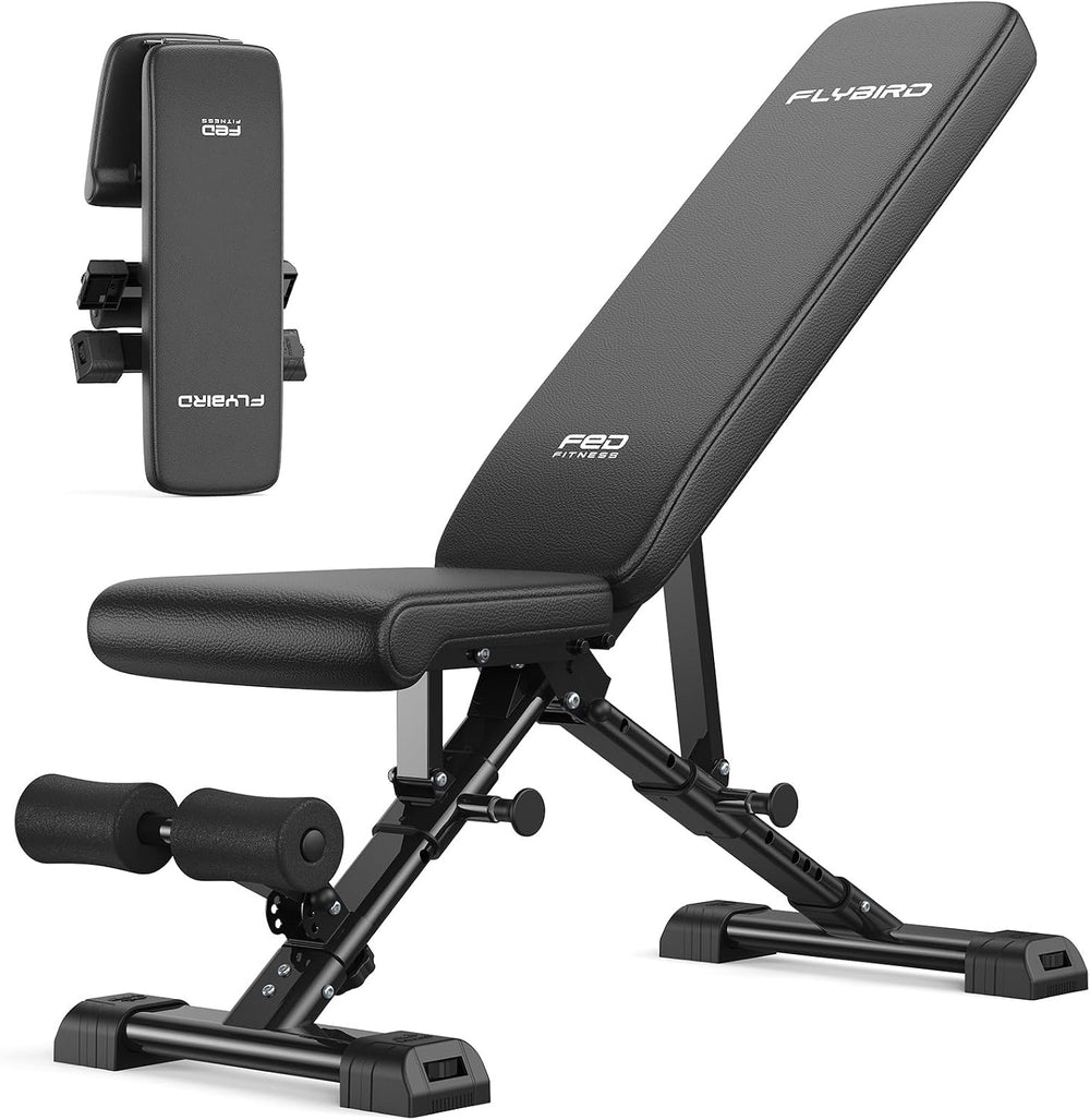 FLYBIRD WB5 Weight Bench, ASTM-Certified 800LBS Adjustable Weight Bench Worko...