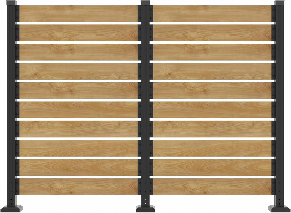 60''H x 78''W Outdoor Cedar Wood Fence Privacy Screen