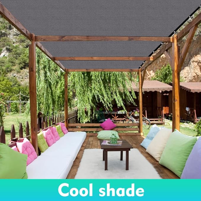 90% Shade Cloth Sun Shade Fabric for Patio Garden Pergola Shade Cover Canopy ...