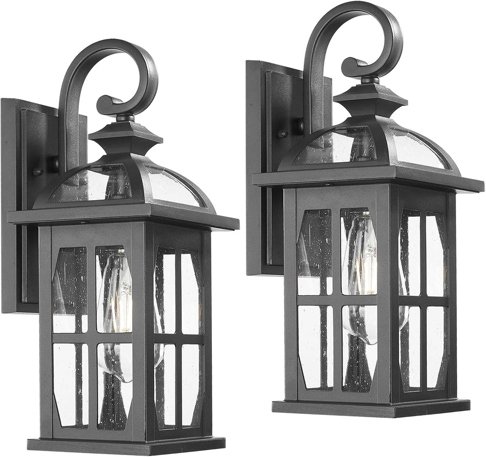 Darkaway Outdoor Wall Lights, Exterior Light Fixture with Seeded Glass, Alumi...