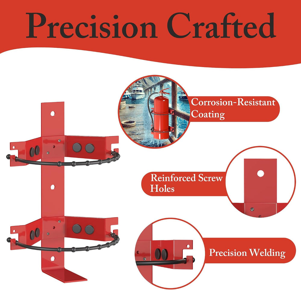 Universal Fire Extinguisher Mount Bracket, 2.5&5lb Extinguishers, 4 Pack