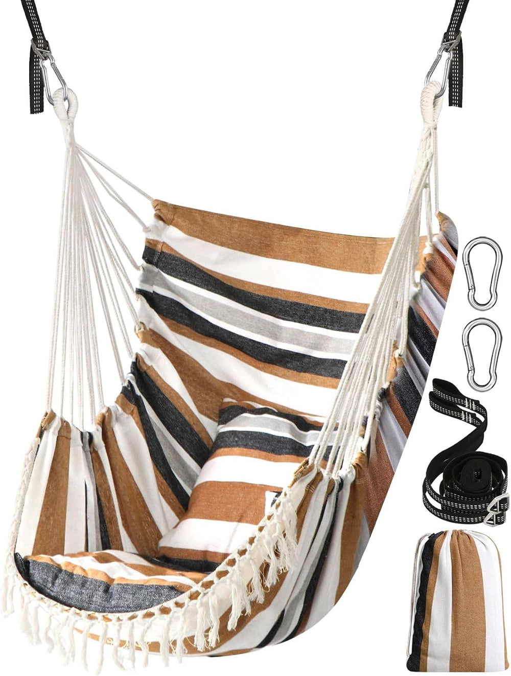 Chihee Hammock Chair with Strong Webbing Straps Hooks Suspension 2 Cushions