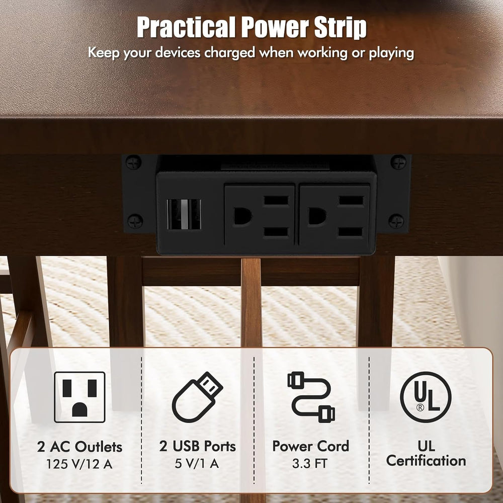 Tangkula 4-Piece Bar Table with Stools, Wooden Dining Bar Table & Chairs ...