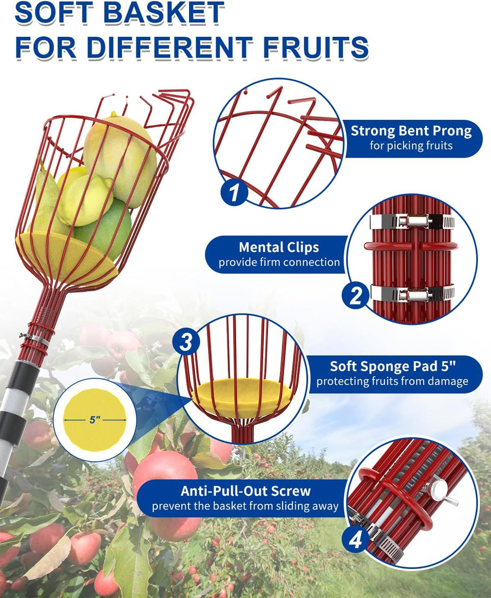 26FT Reach Pole Saw, Telescoping Tree Trimmer with 5-20FT Extension Pole, Sha...