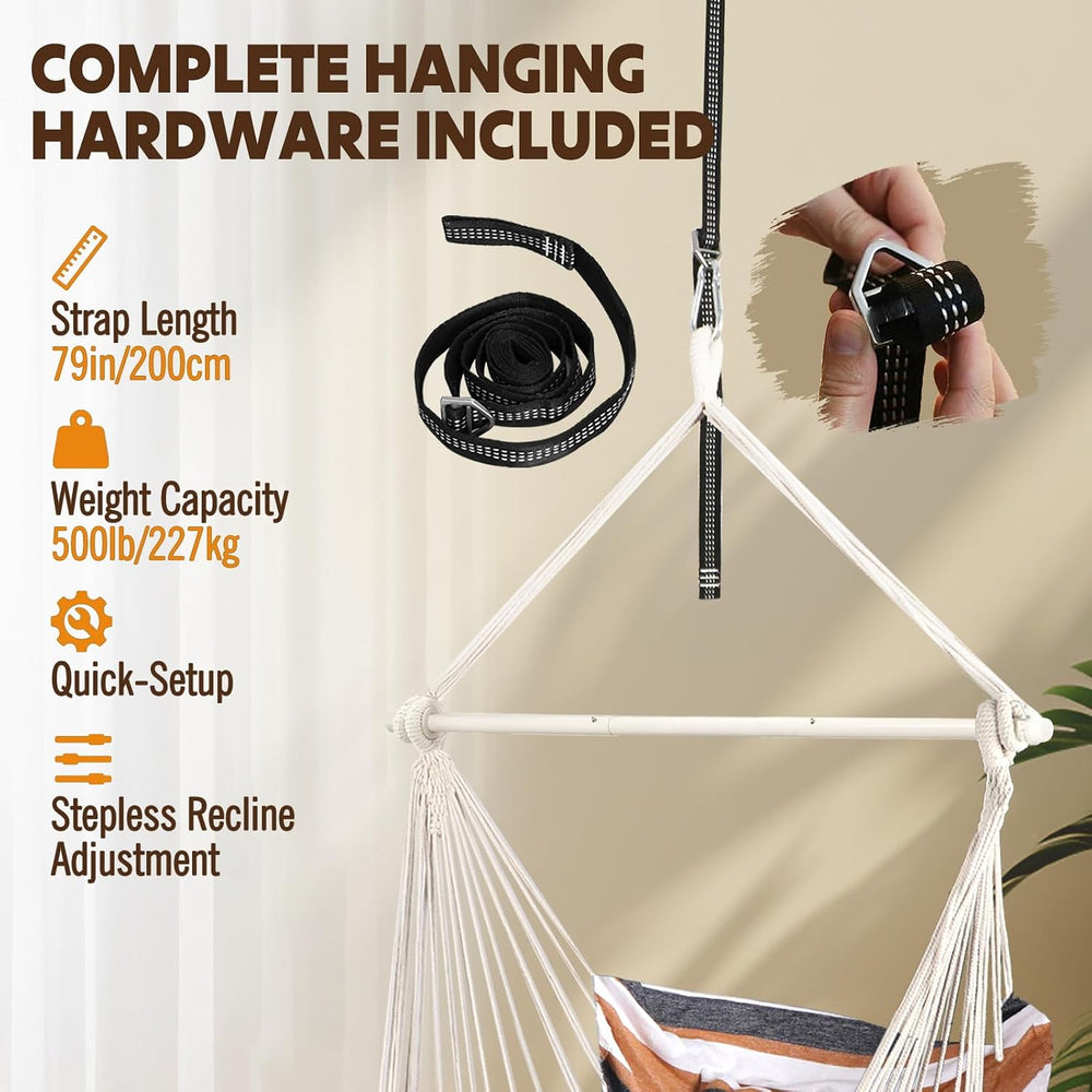 Chihee Hammock Chair Foot Rest 2 Cushions Max 500 lb Metal Spreader Bar