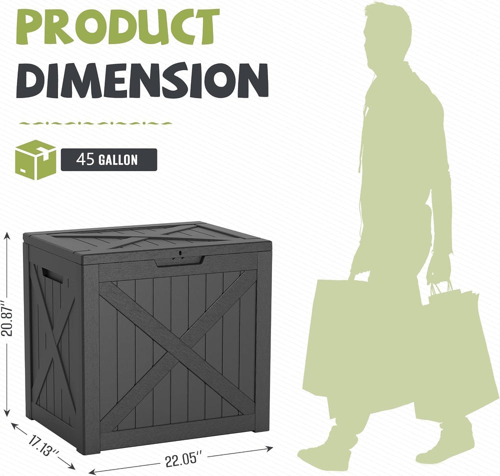 45 Gal Lockable Package Delivery Box Waterproof Outdoor Storage Box