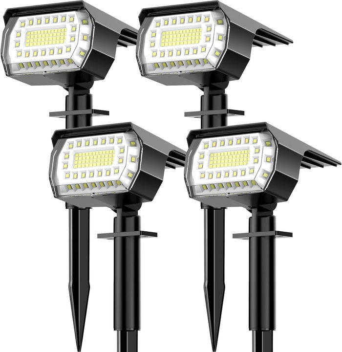 LANSOW Solar Spot Lights Outdoor IP67 Waterproof, 4 Pack/76 LED, Cool White