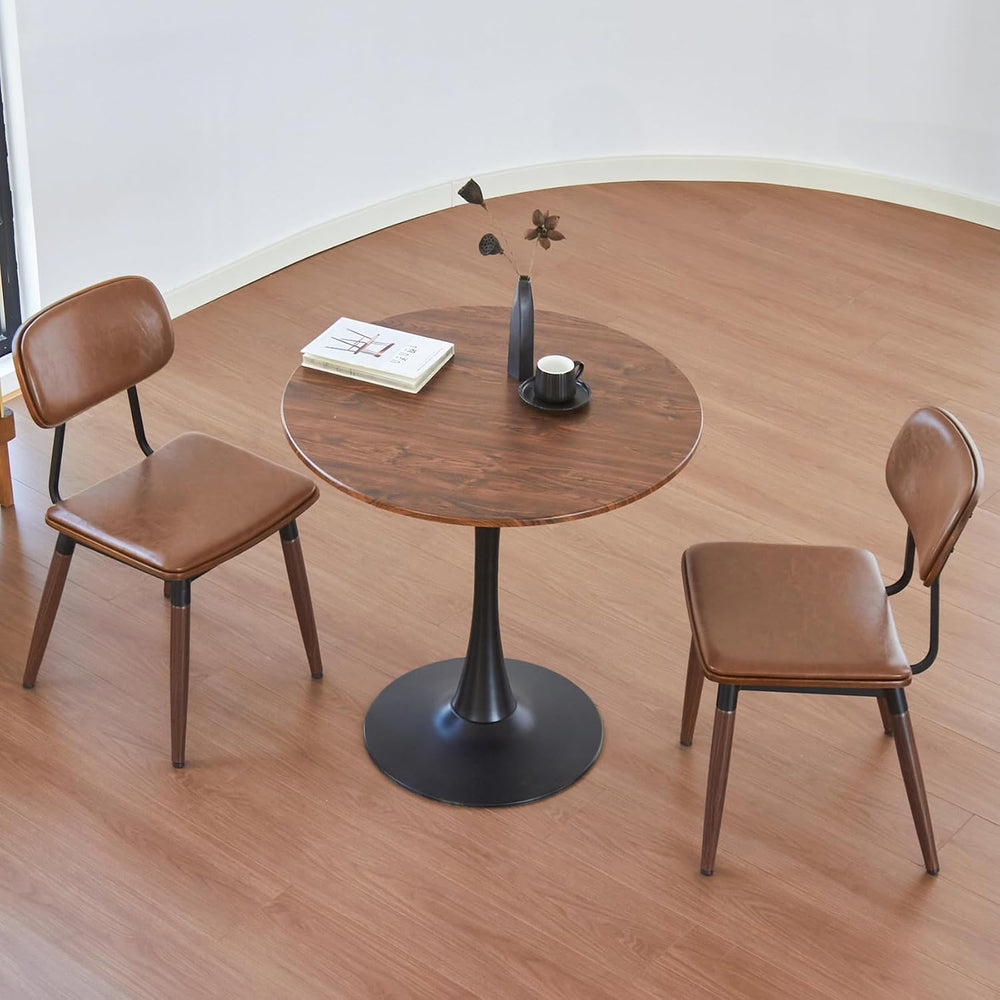 Round Dining Table, 24" Tulip Table (Faux Walnut)