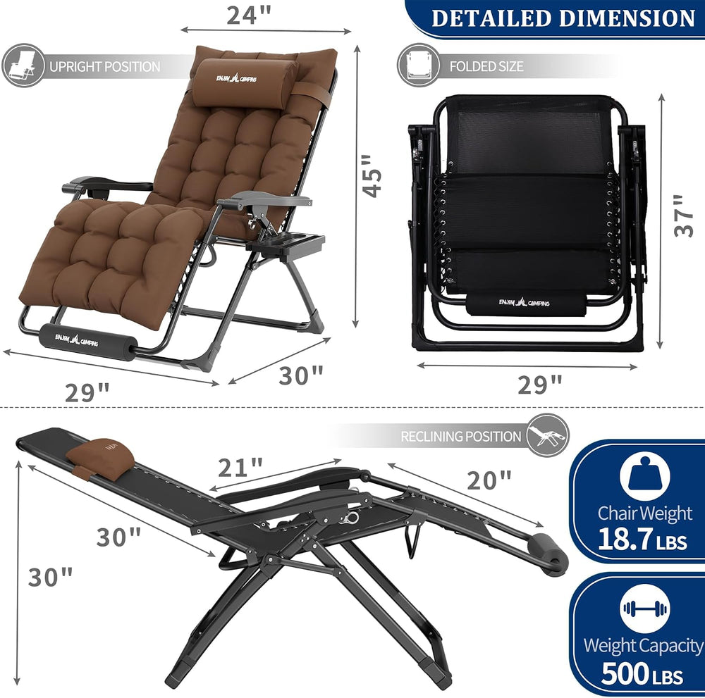 UDPATIO Oversized Zero Gravity Chair Patio Reclining Chairs with Cushion