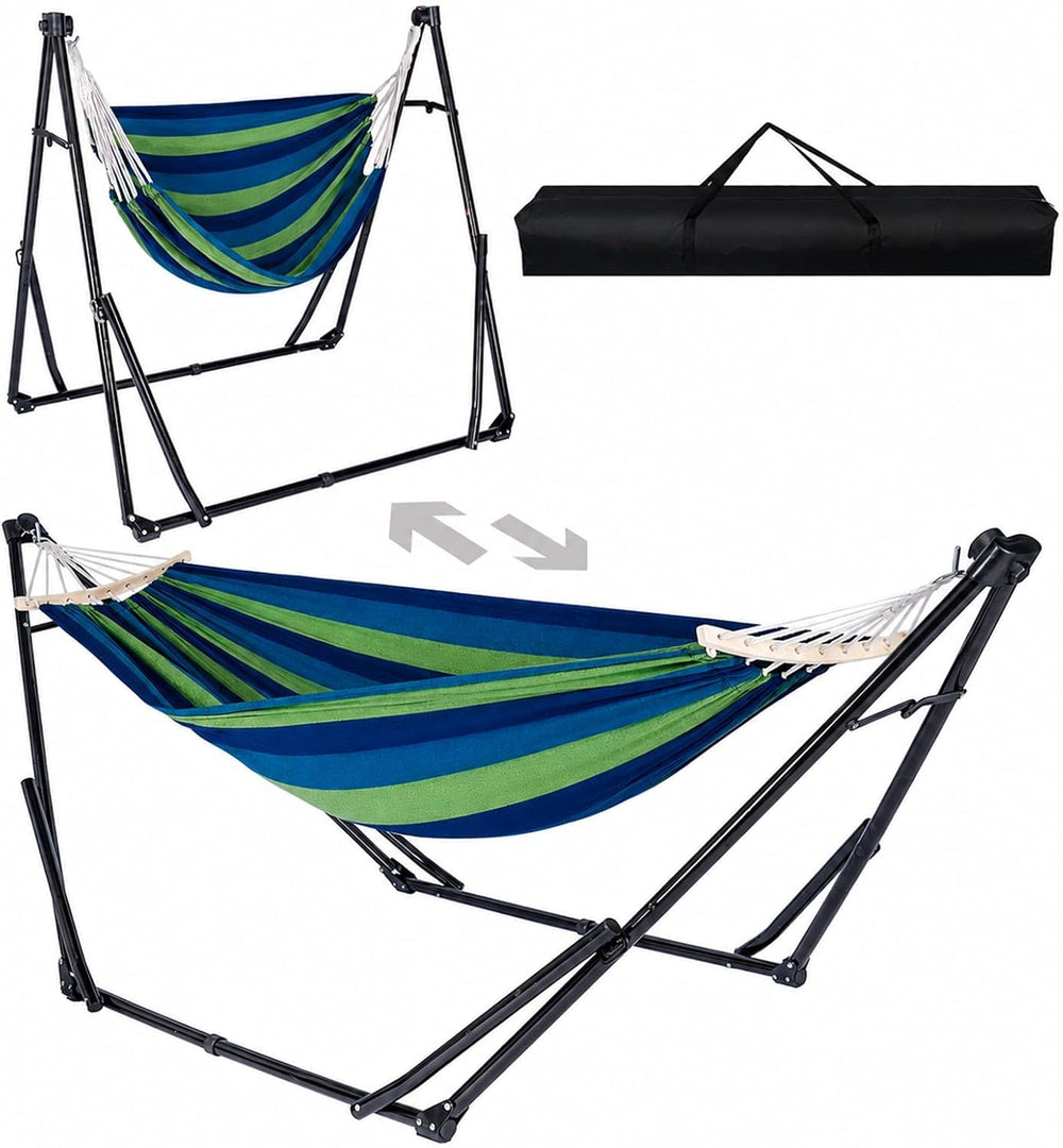 2-in-1 Hammock Chair with Stand, Portable Hammock, Cyan