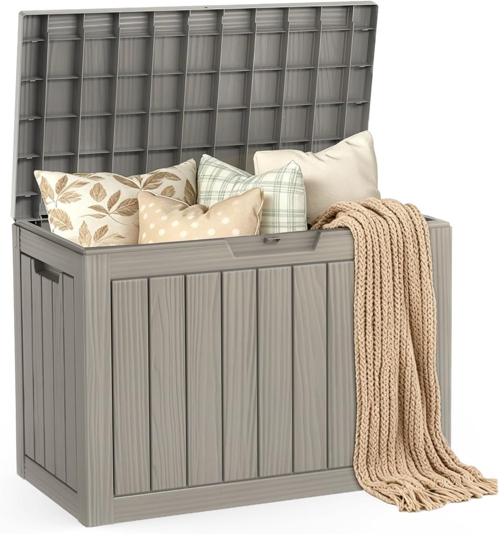 Mars Villa 50 Gallon Outdoor Storage Box, Deck Box Waterproof, Grey