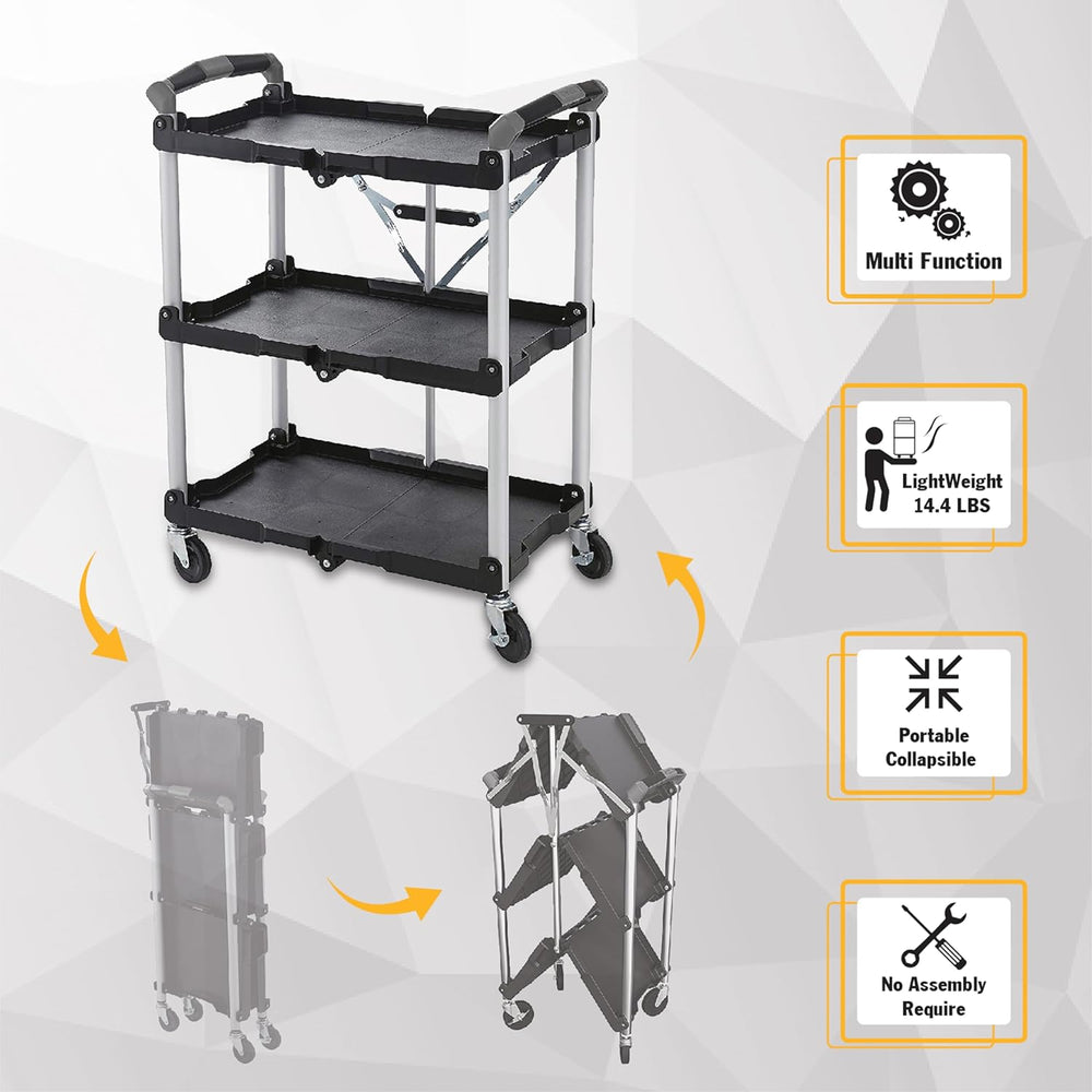 Olympia Tools 85-188 Pack-N-Roll Folding Collapsible Service Cart, 150LB Capa...