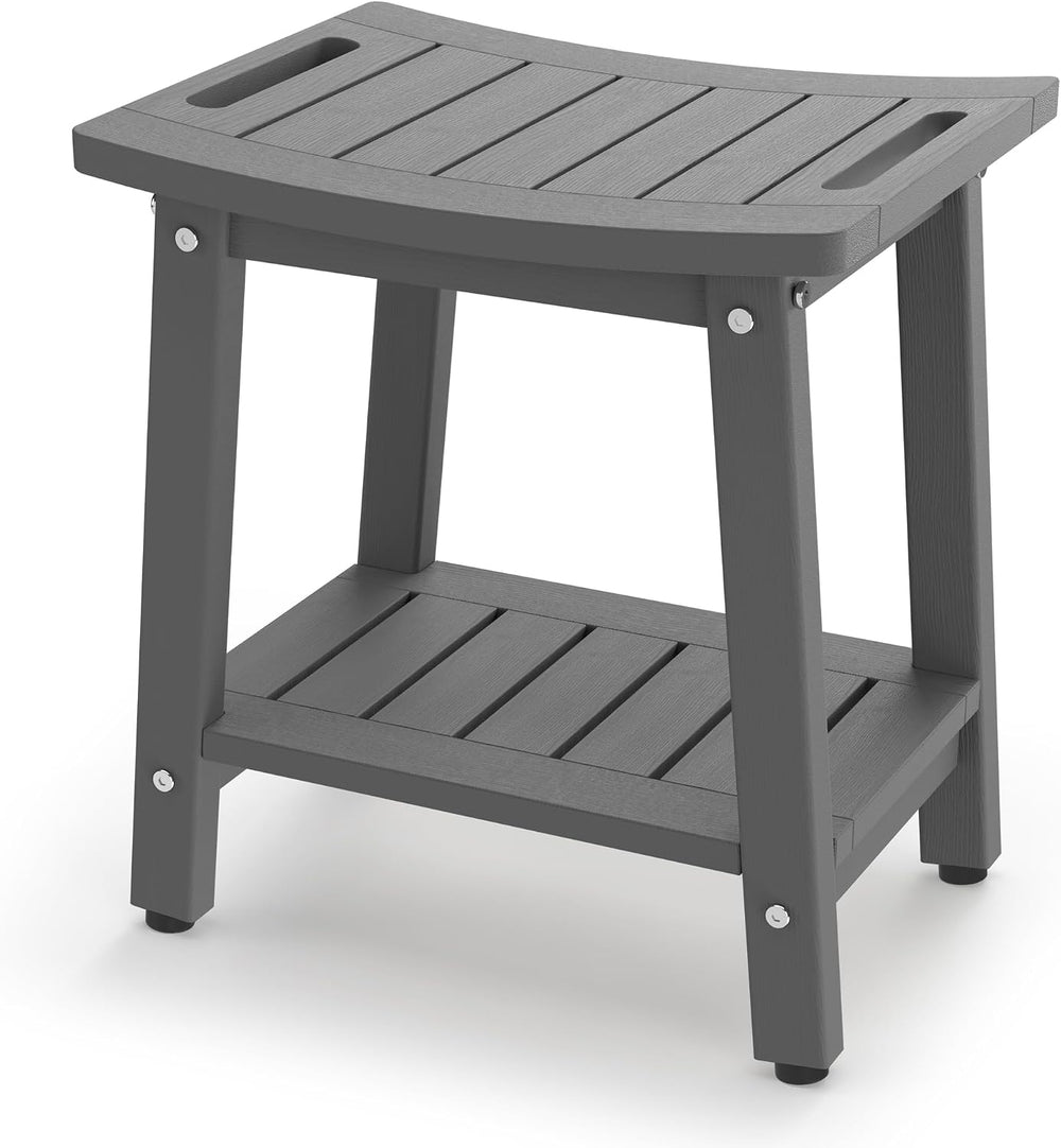 Waterproof HDPE Shower Bench for Inside Shower, Shower Stool, Grey