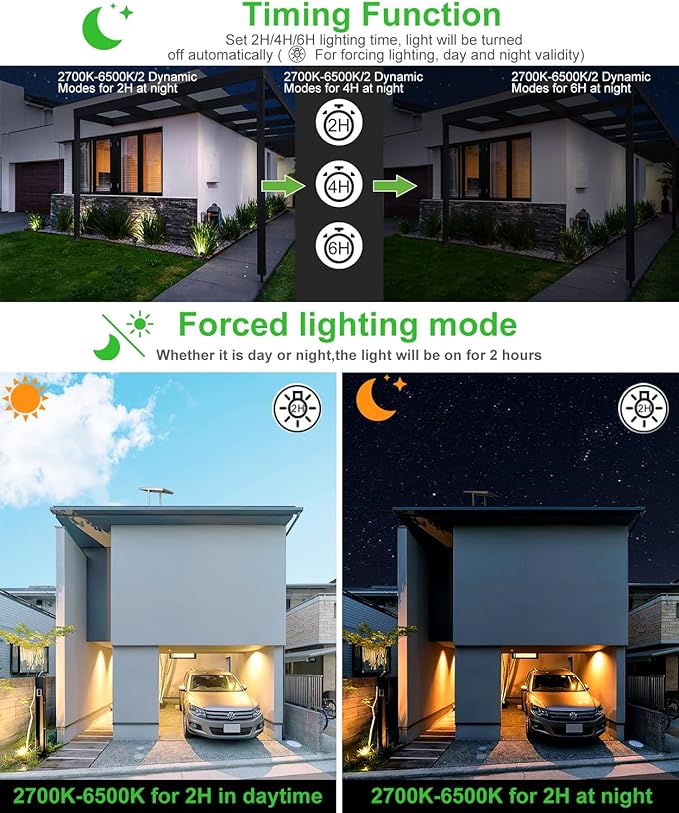 CLY 6 in 1 Solar Spotlights Landscape Outdoor Garden, Solar Spotlights IP66 W...