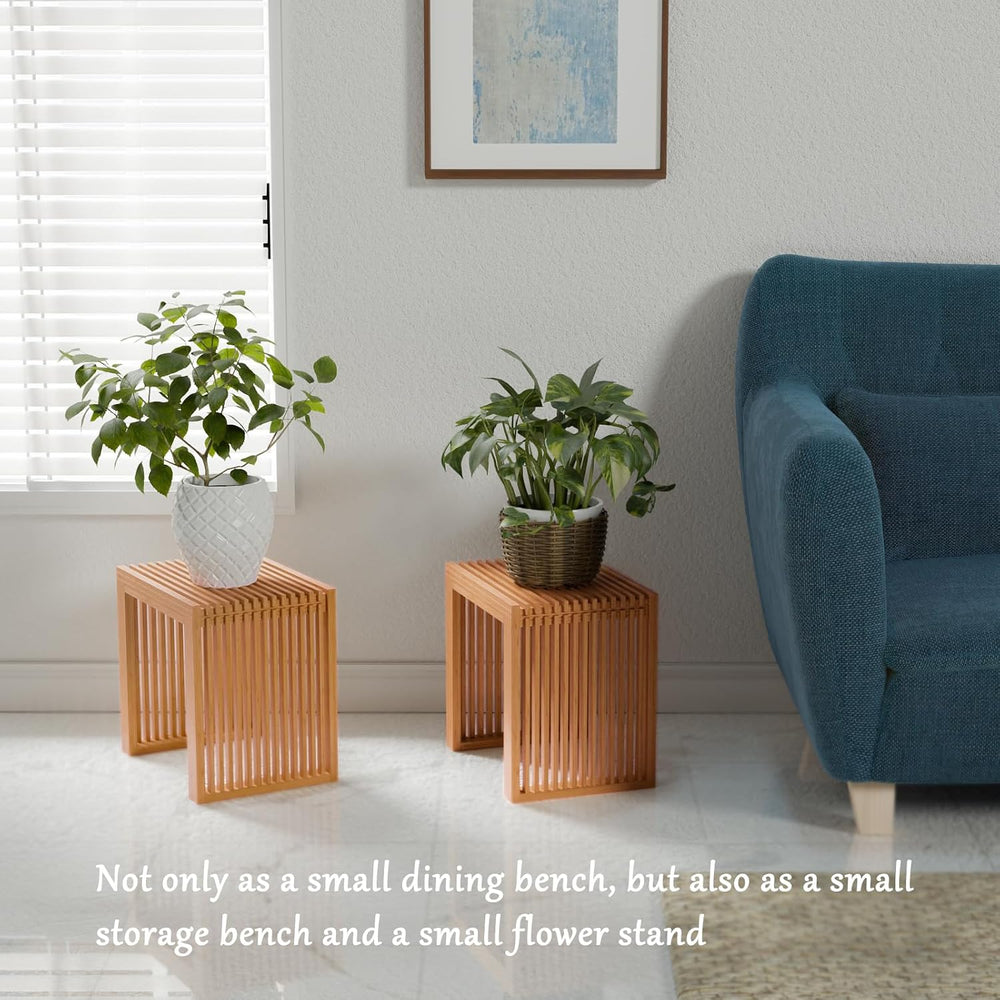 Bamboo Dining Bench 35" Indoor Wooden Shoe Benches for Entryway Nature