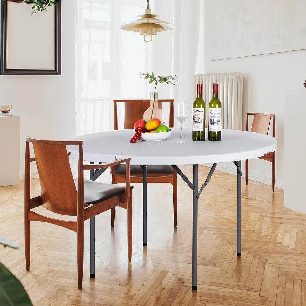 ZenStyle Folding Table, Indoor Outdoor Portable Plastic Dining Card Table Uti...