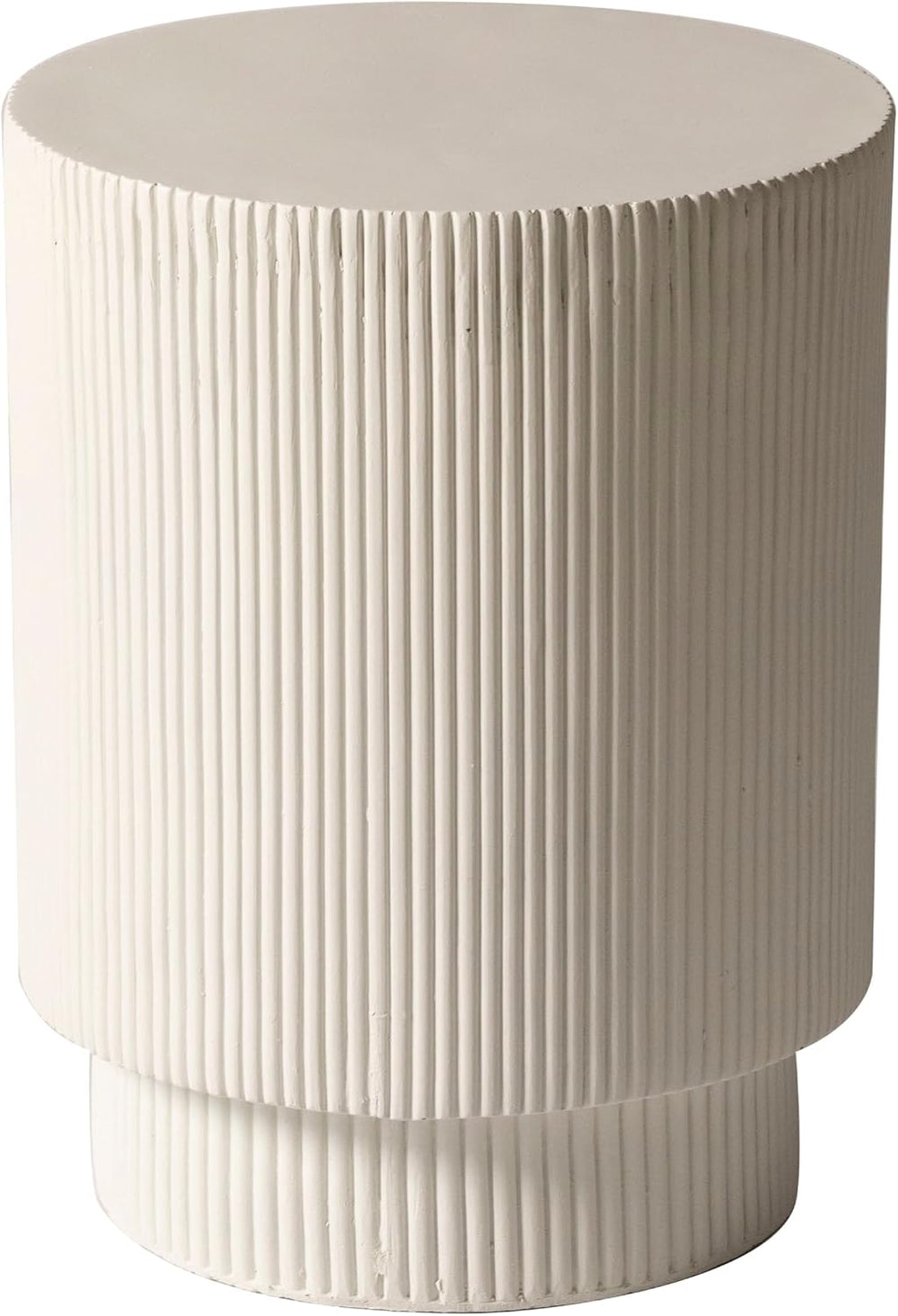 LeisureMod Modern Side Table Round Fiberstone Top Accent End Table for Home, ...